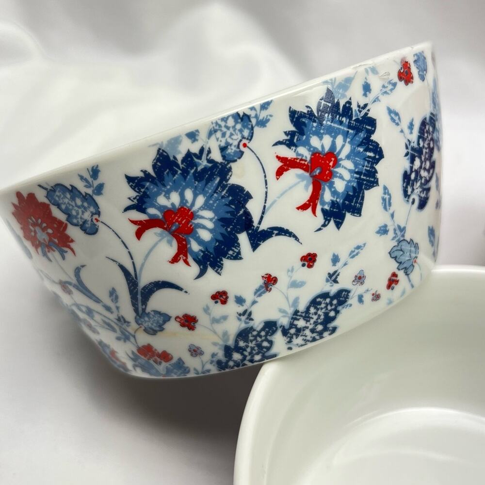 Sur La Table Bowls Pique-nique Floral Porcelain Set of 3 Soup Cereal Serving - Picture 3 of 10